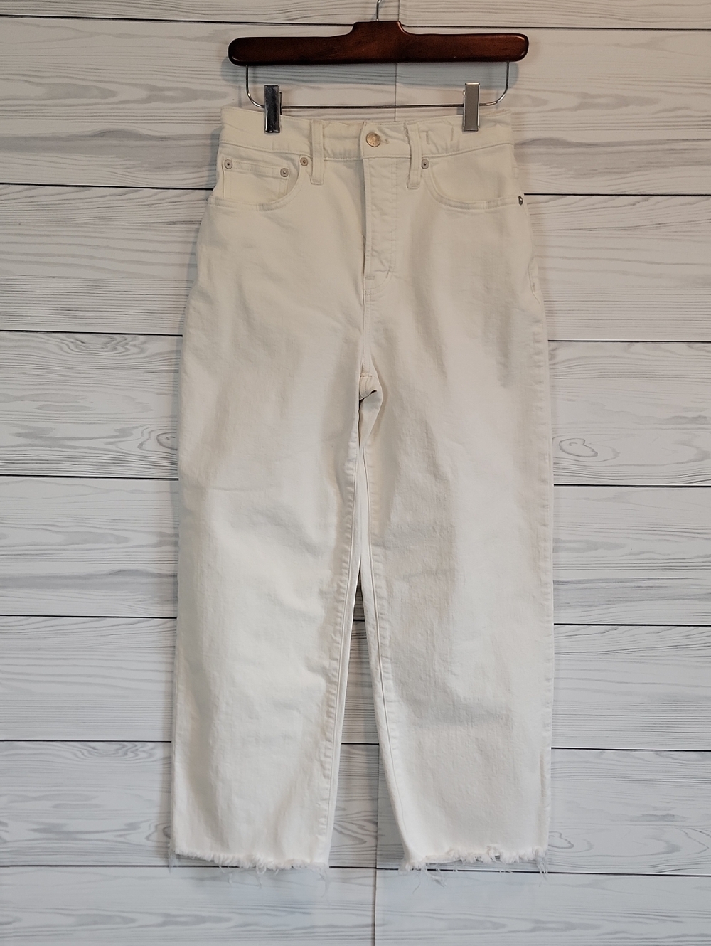 Madewell High-Rise Wide Leg Croppec Jeans - White  Size 26